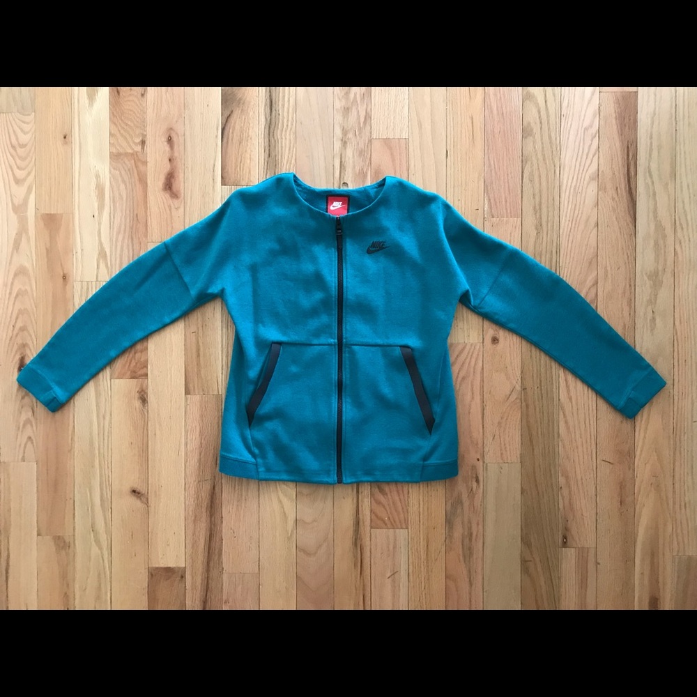 Nike Teal Full Zip Tech Fleece Crewneck